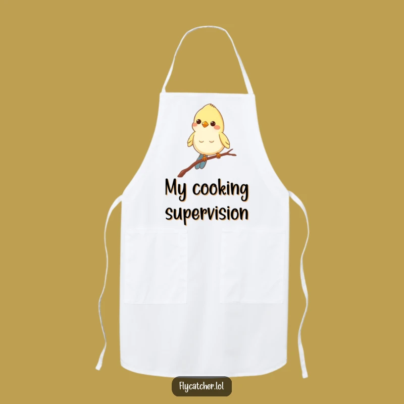 Funny Bird Branch Apron: Cook with Curiosity in this Peering Design