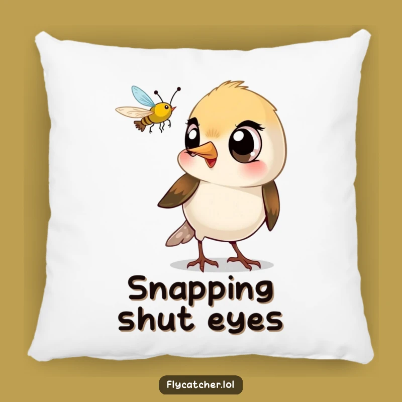 Funny Bird Snaps Pillow: Cozy Comfort with a Playful Hunter