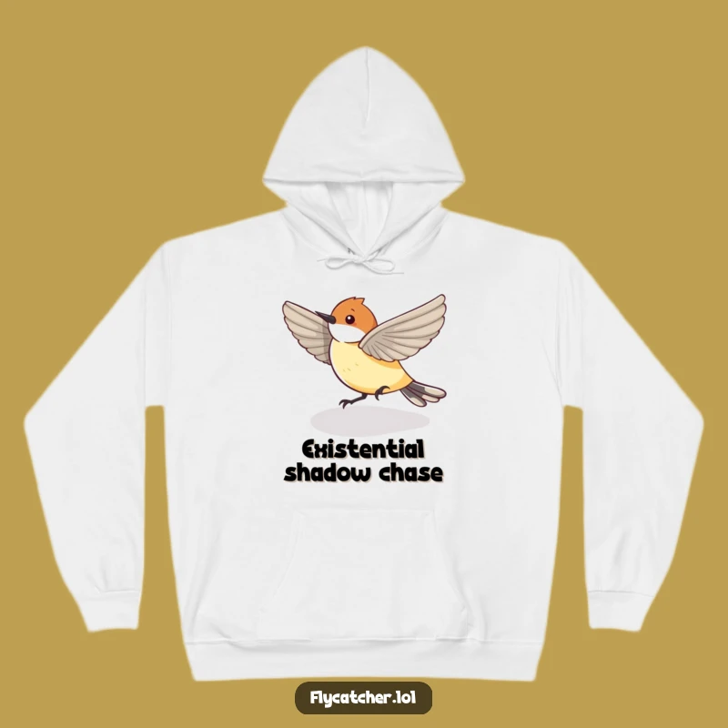 Cozy Funny Flycatcher Shadow Hoodie - Warm Birdy Fun!