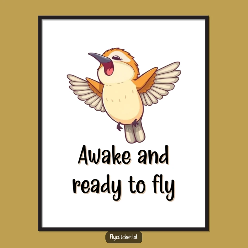 Happy Yawn Flycatcher Art - Free Printable Downloadable Decor!