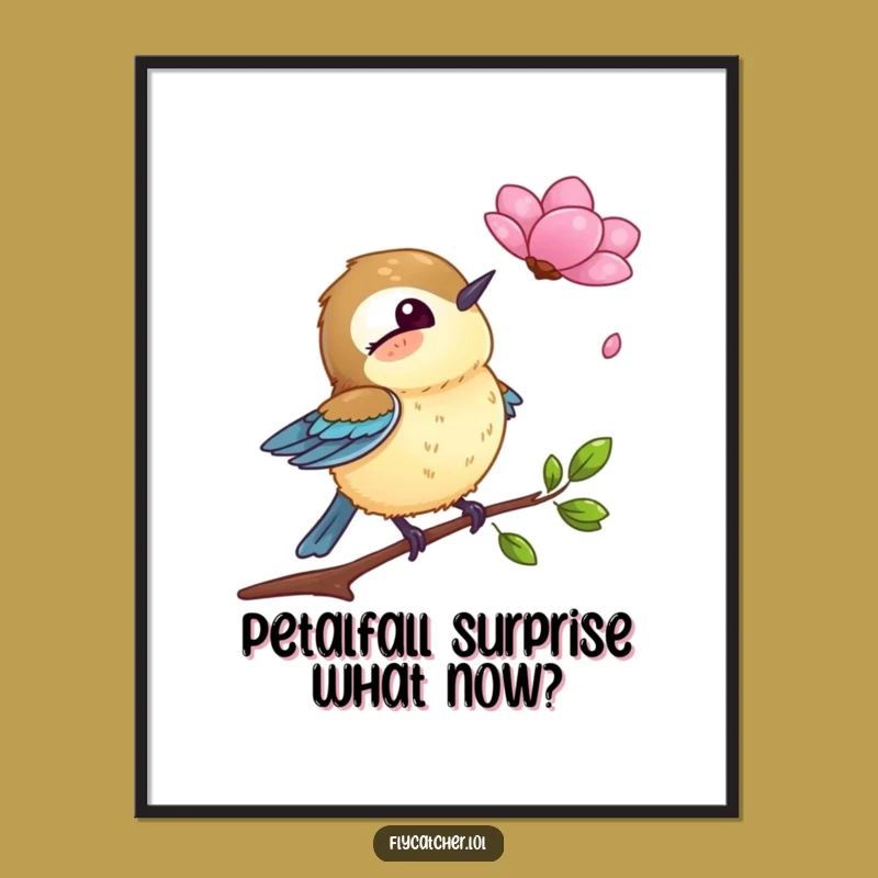 Surprised Flycatcher Humorous Art - Free Printable Downloadable Decor!