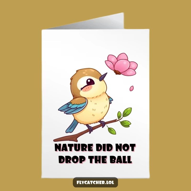 Funny Flycatcher Birthday Card - Free Printable Ecard for a Surprised Petal Surprise!