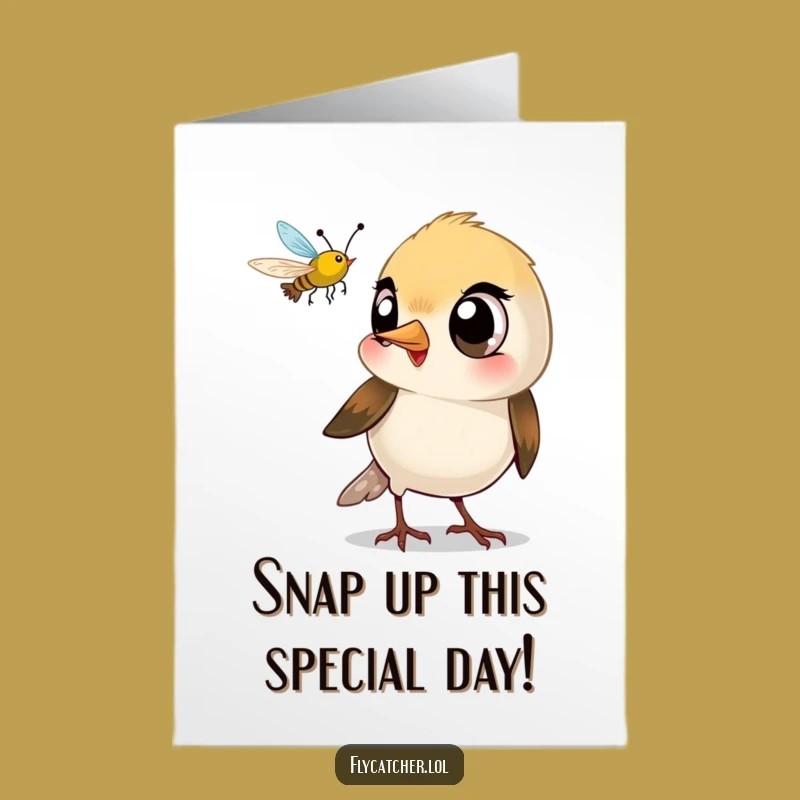 Free Printable Bird Birthday Card: Snapping Bird & Bug, Hilarious Gift