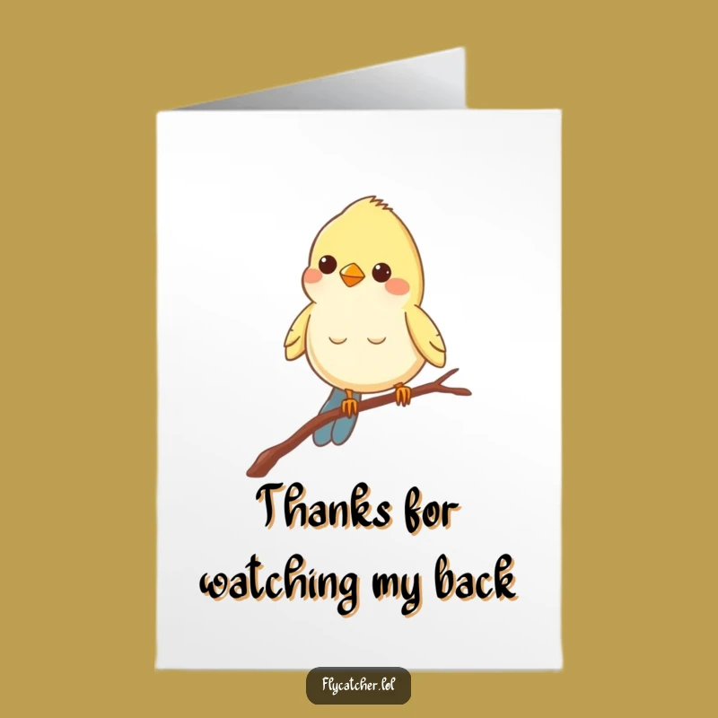 Free Printable Funny Bird Thank You Card: Peering Bird on Branch, Downloadable Grateful Observation