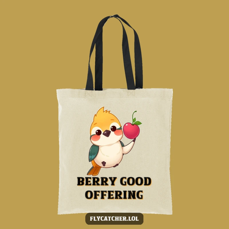 Funny Flycatcher Berry Gift Tote Bag - Carry Kindness, Ideal Funny Gift